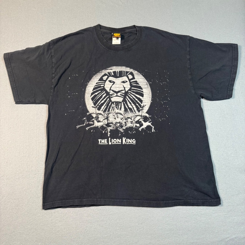 Disney‎ The Lion King Broadway Musical Graphic T-Shirt XL Faded Black Cotton